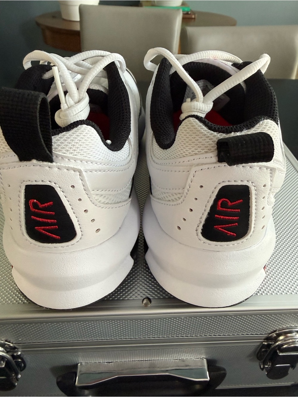 Nike Airmax AP White Sneakers with Red Swoosh and Black Trim - Picture 3 of 5